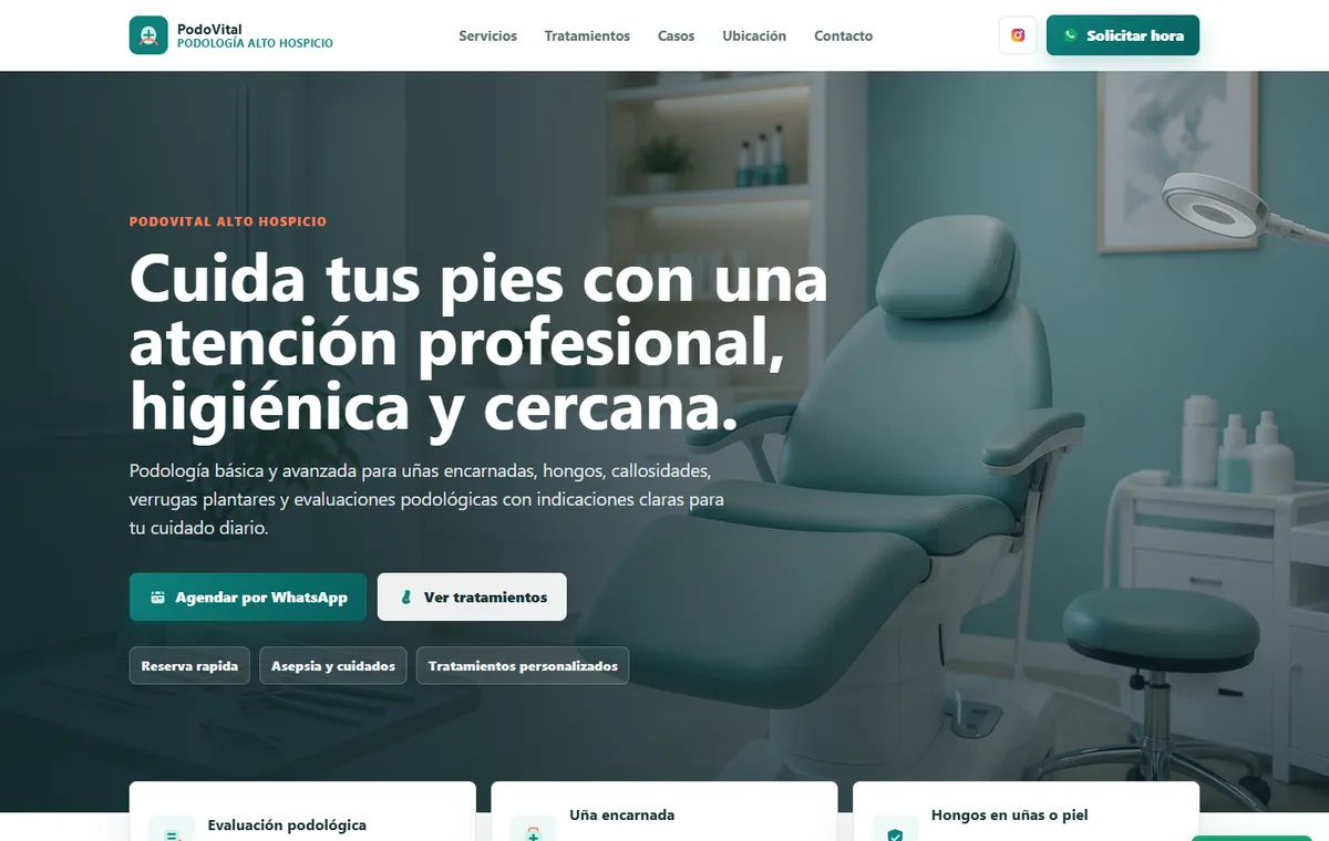 Captura de la p&aacute;gina web PodoVital